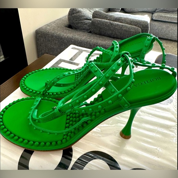 Bottega Veneta Shoes - Bottega Veneta Sandal Heel Grass Green AUTHENTIC